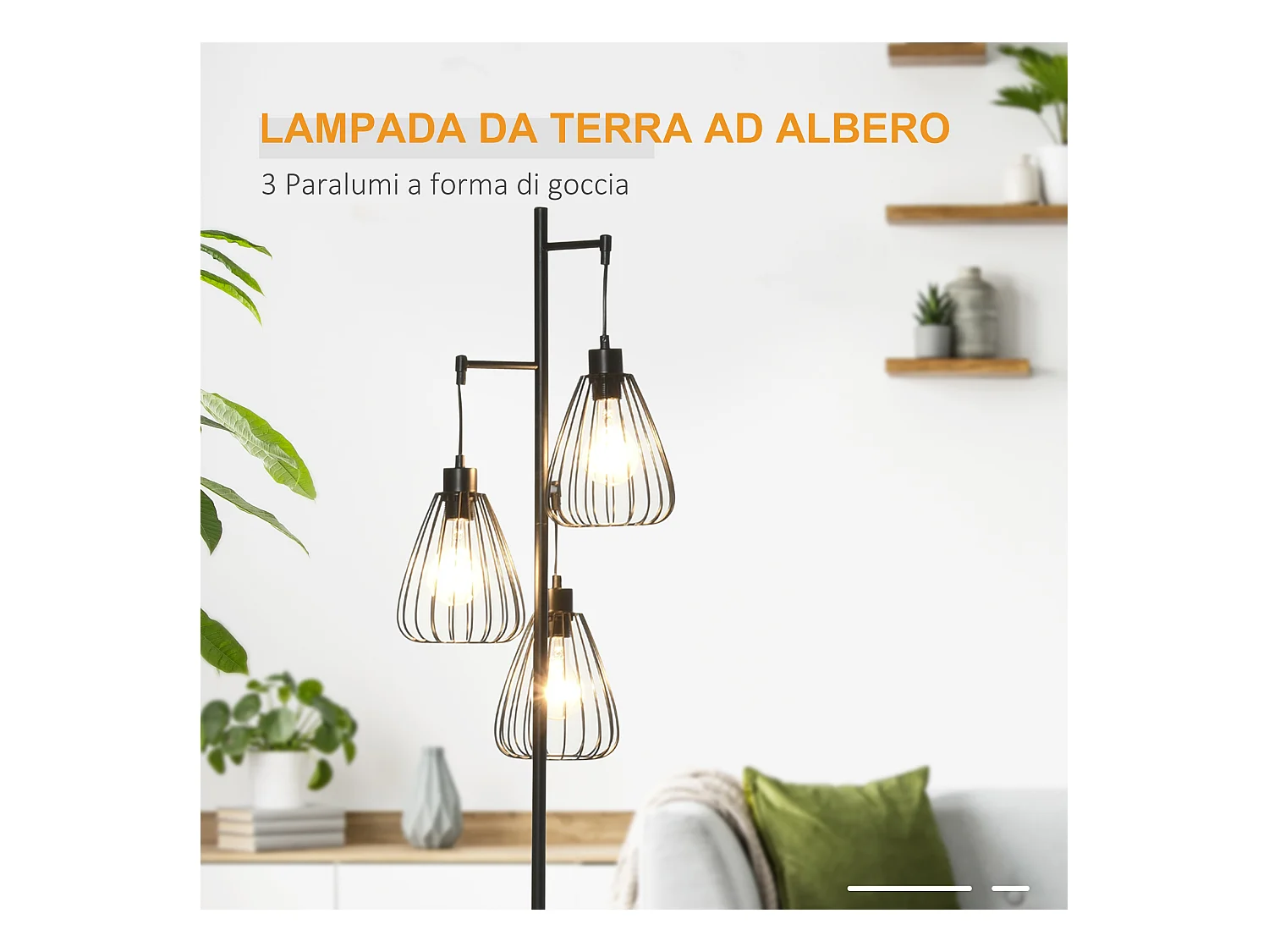 Lampada da terra design vintage industriale moderna in metallo nero