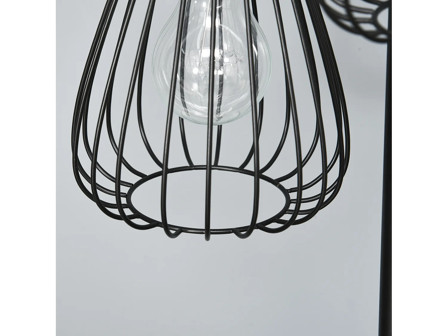 Lampada da terra design vintage industriale moderna in metallo nero