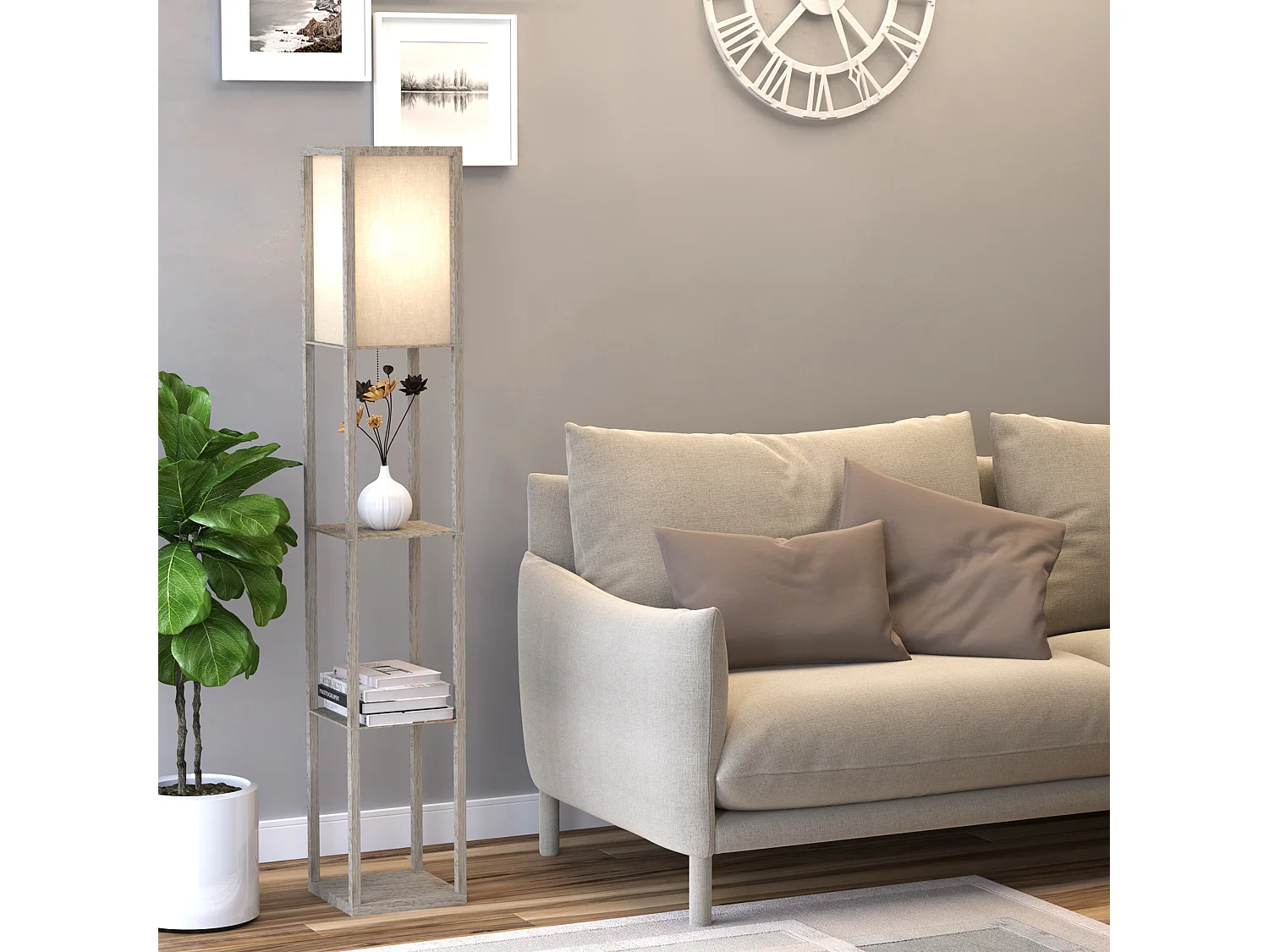 Lampada moderna potenza 40w attacco e27 3 mensole integrate