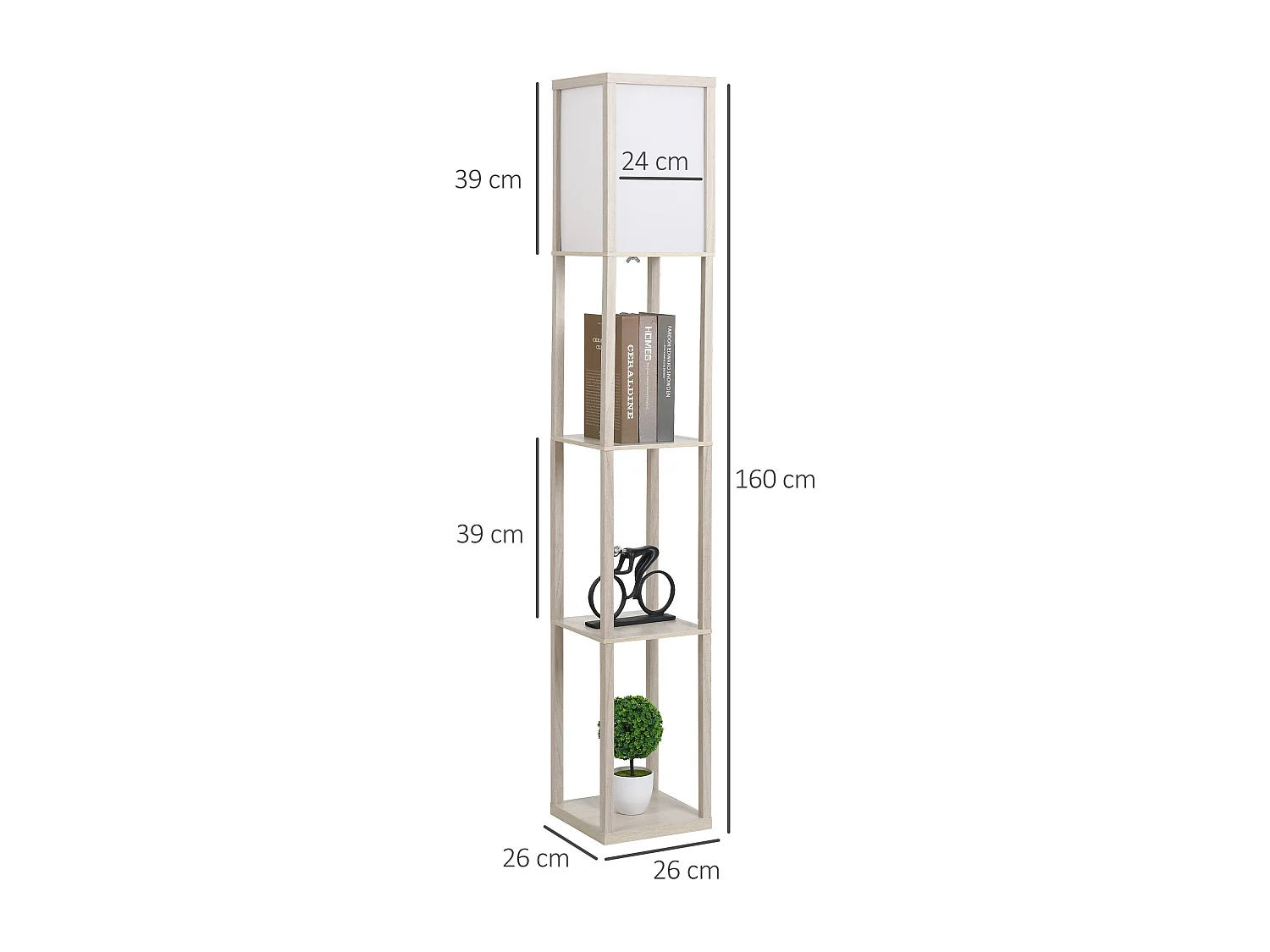 Lampada moderna potenza 40w attacco e27 3 mensole integrate