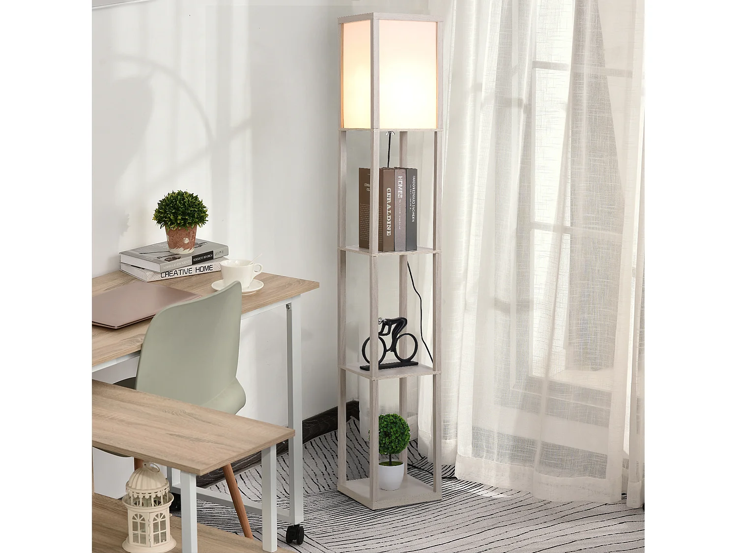 Lampada moderna potenza 40w attacco e27 3 mensole integrate