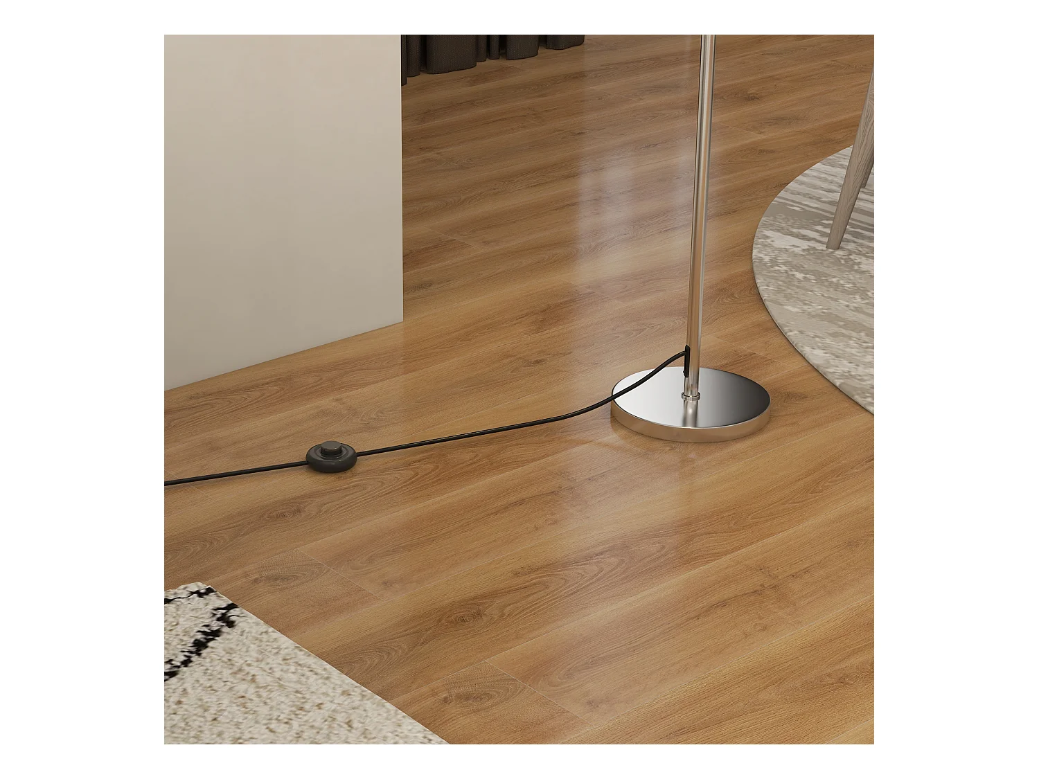 Lampada a piantana con paralume 2 strati in metallo e acrilico bianca