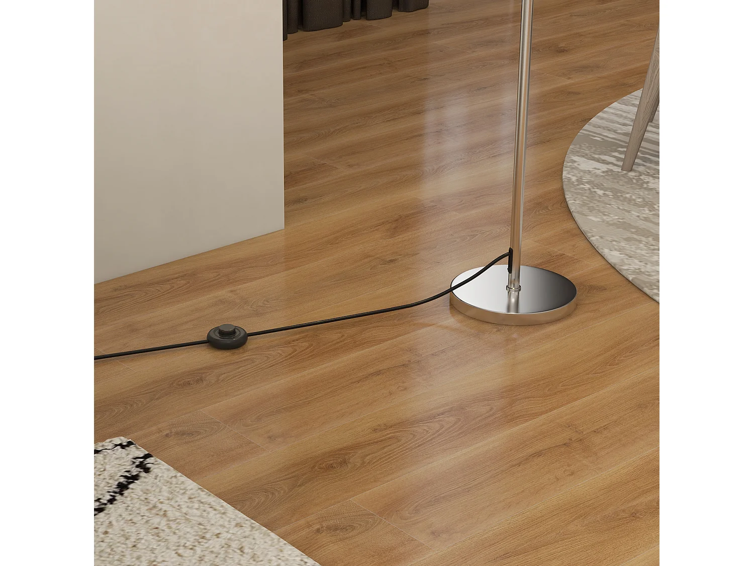 Lampada a piantana con paralume 2 strati in metallo e acrilico bianca