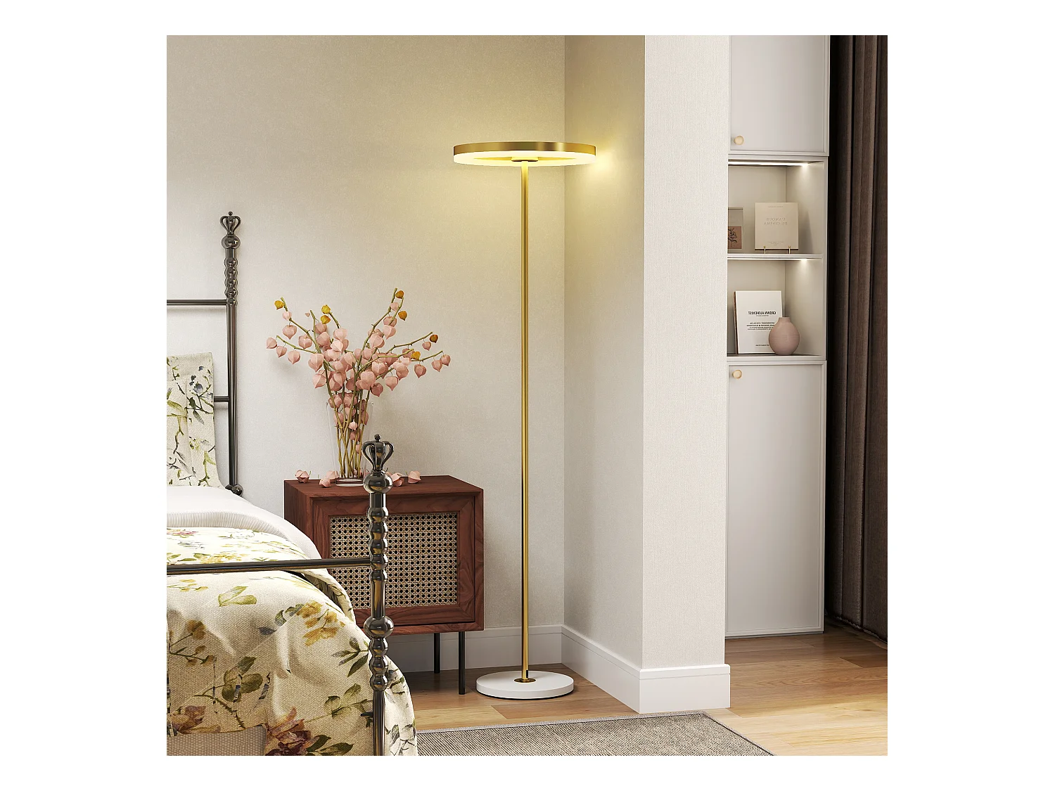Lampada da terra con luce dimmerabile e 3 luminosità oro
