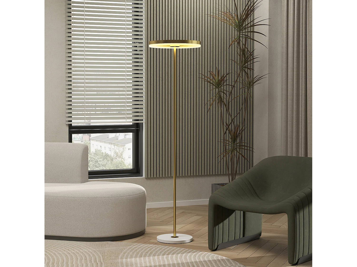 Lampada da terra con luce dimmerabile e 3 luminosità oro