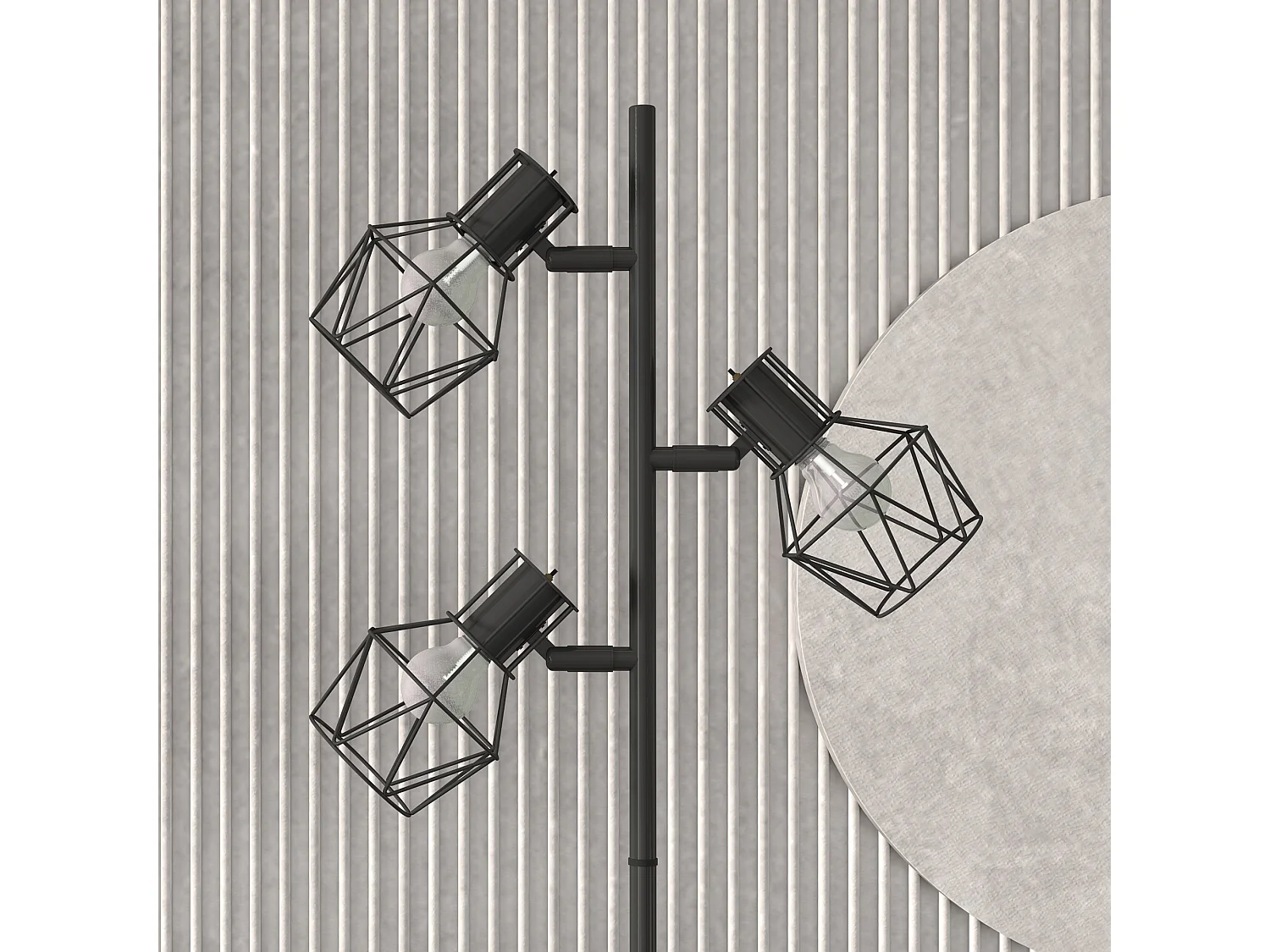 Lampada da terra 40w con 3 luci regolabili in metallo nero