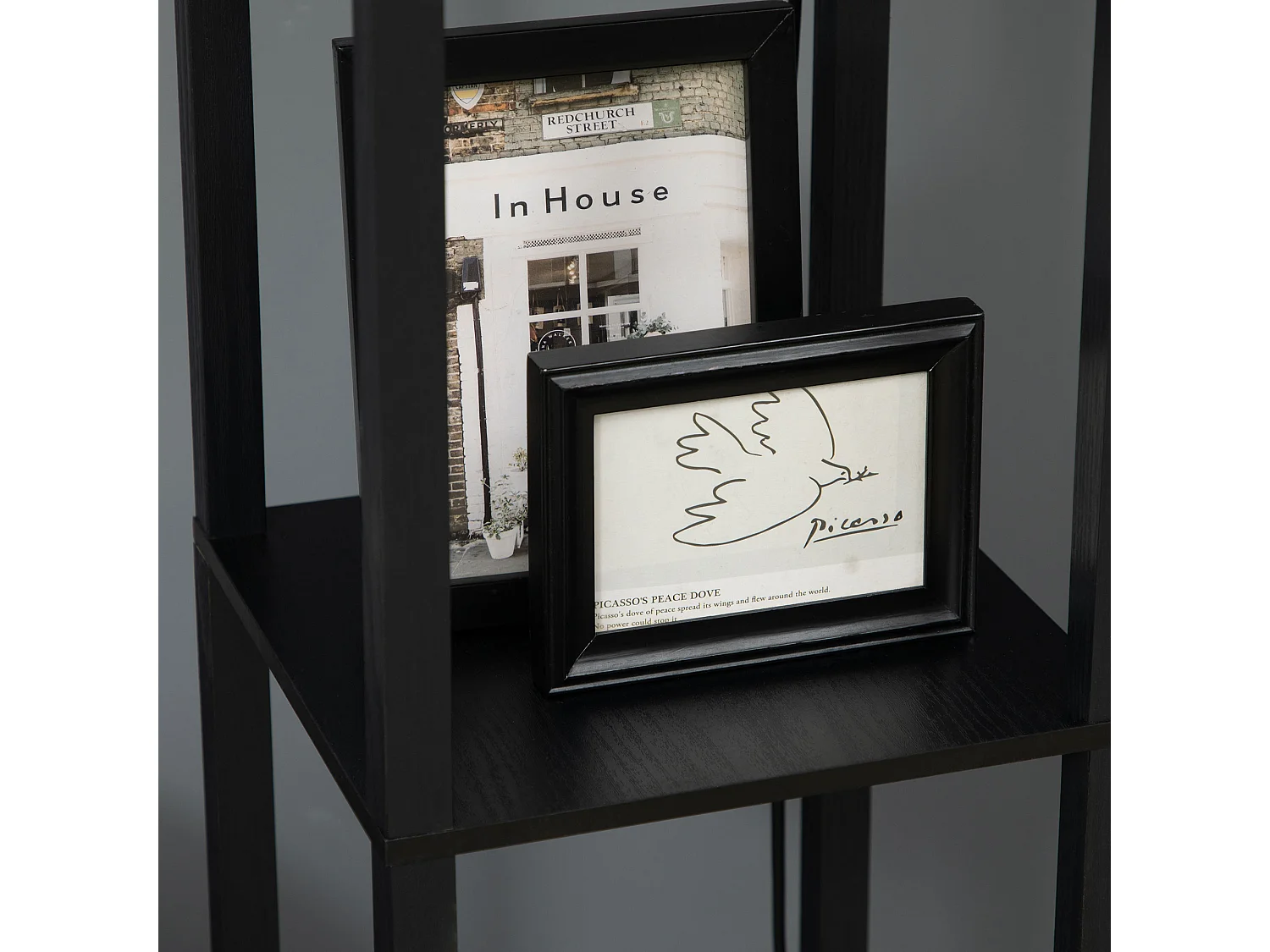 Lampada da terra a colonna in mdf e plastica pp con 2 ripiani