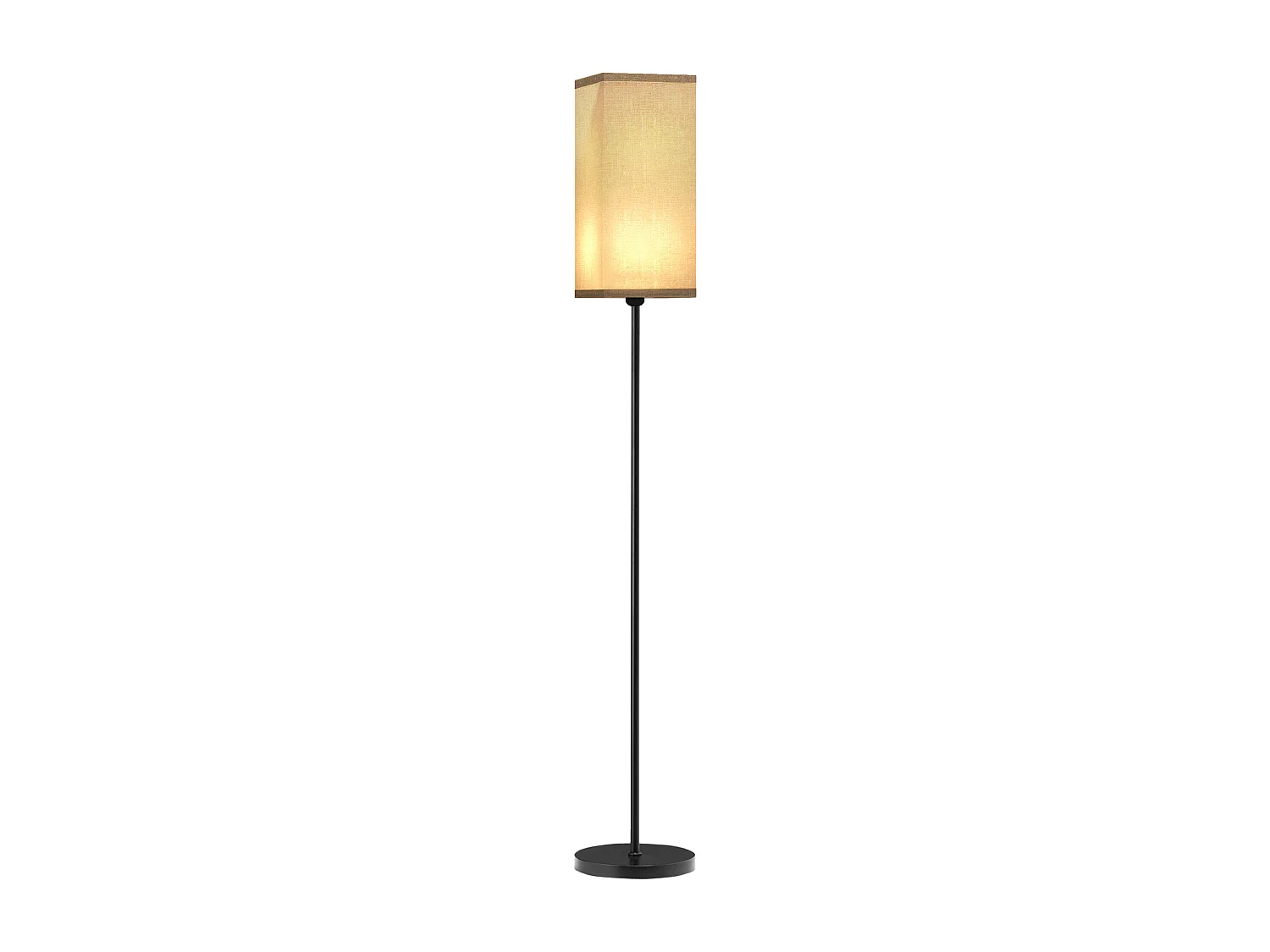Lampada da terra in tessuto con interruttore a pedale nero e beige