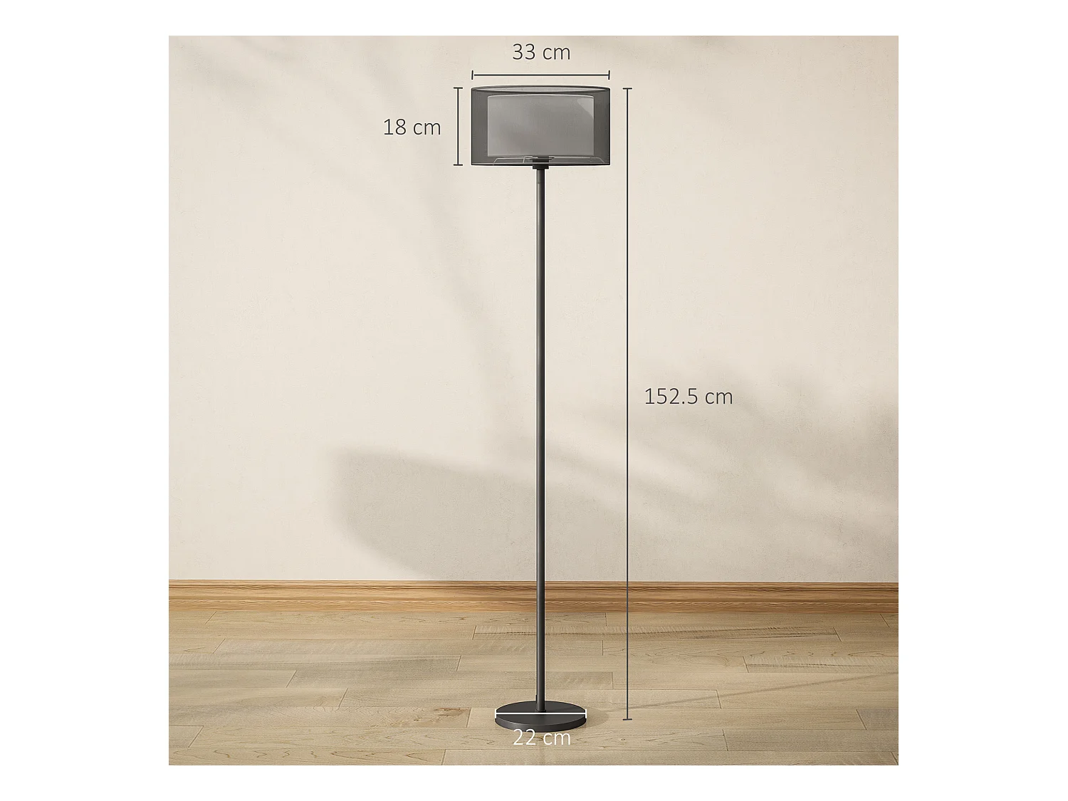 Lampada da terra moderna con doppio paralume e interruttore a pedale