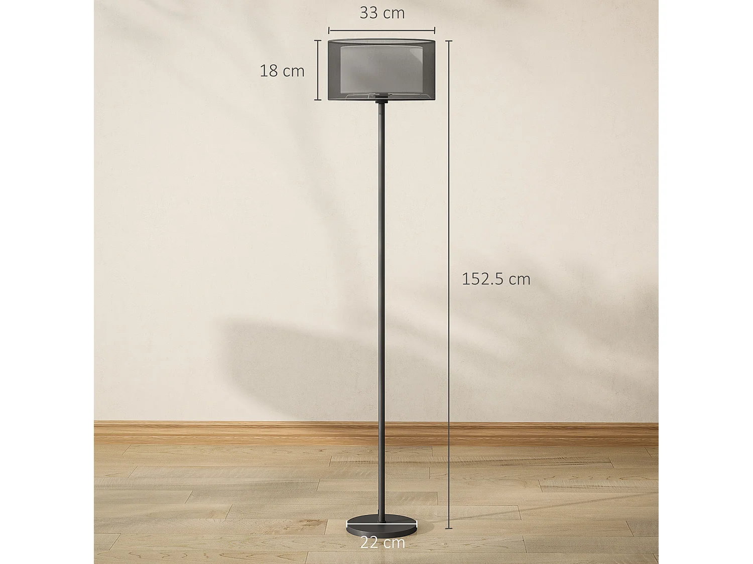 Lampada da terra moderna con doppio paralume e interruttore a pedale