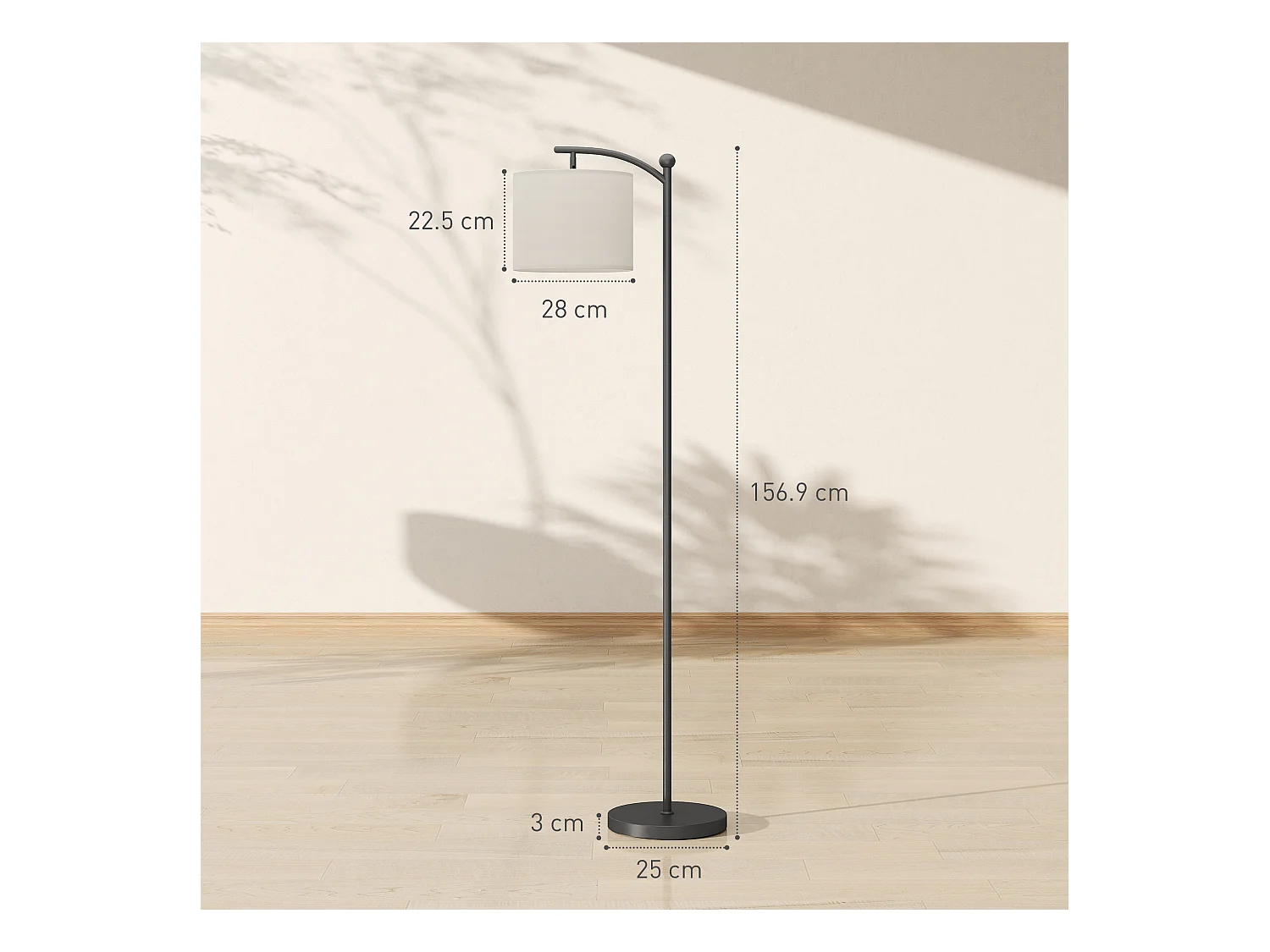 Lampada da terra led regolabile con telecomando e timer nero