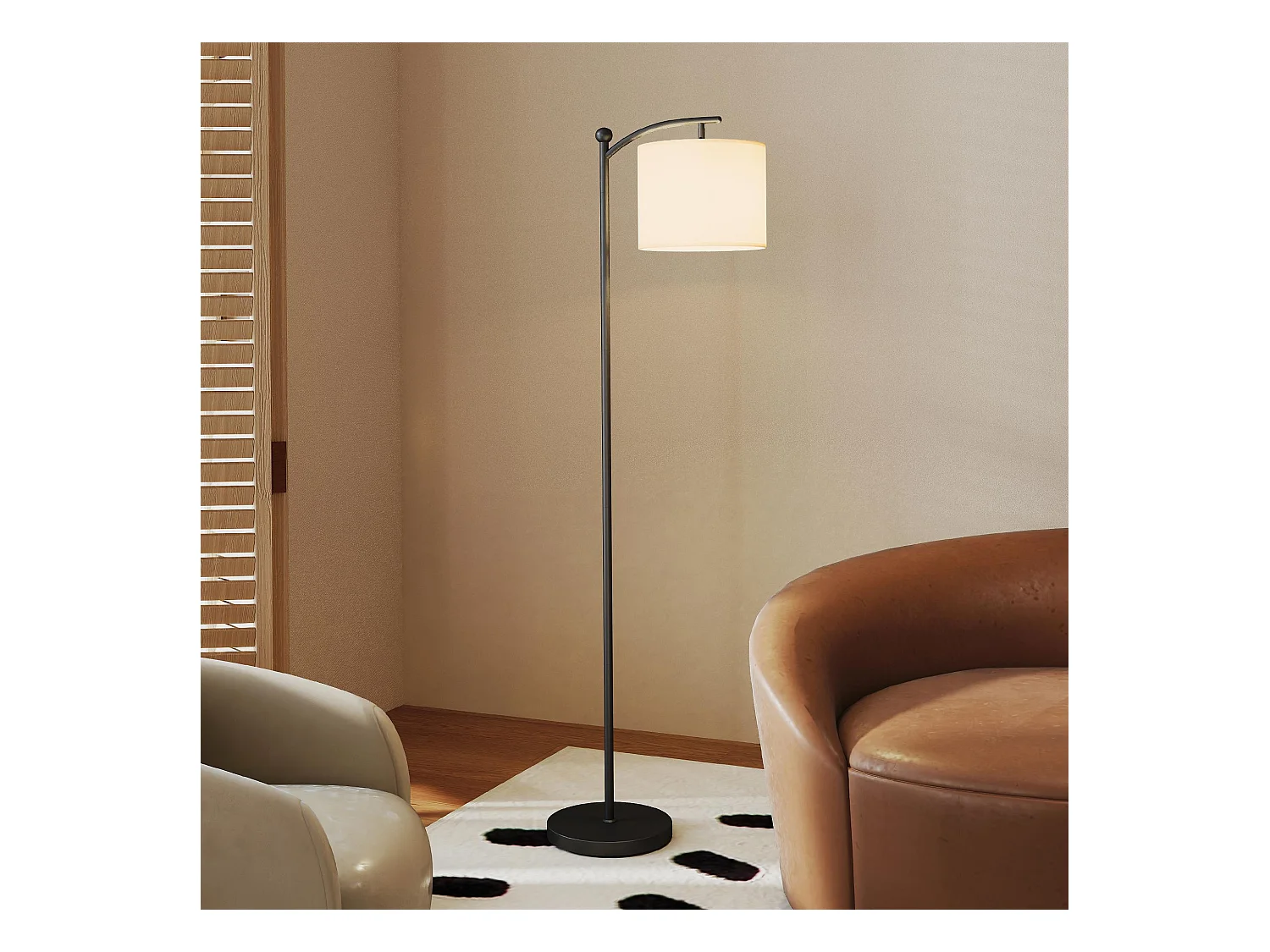 Lampada da terra led regolabile con telecomando e timer nero