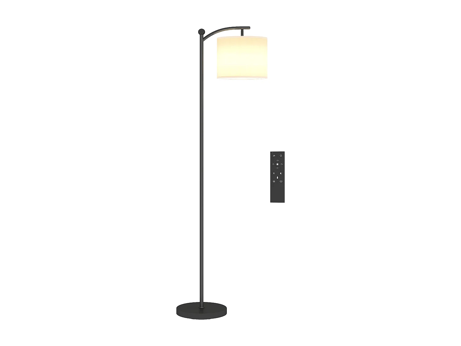 Lampada da terra led regolabile con telecomando e timer nero