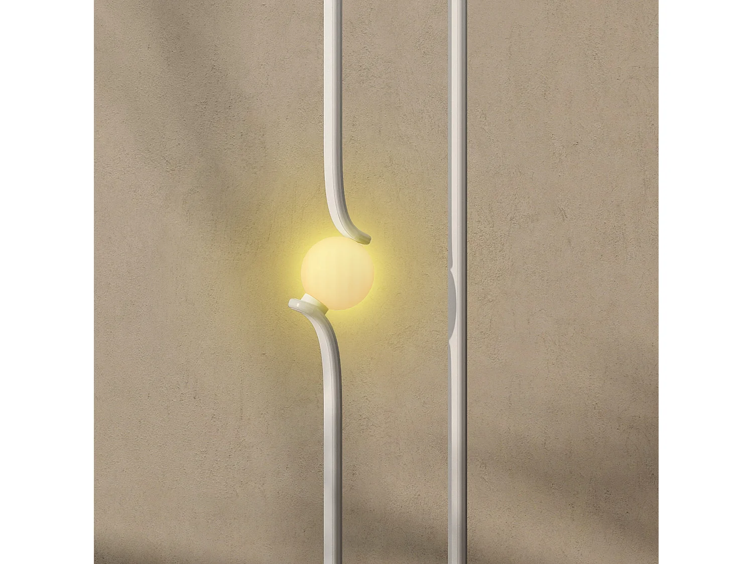 Lampada da terra a led regolabile a forma di nota musicale bianca