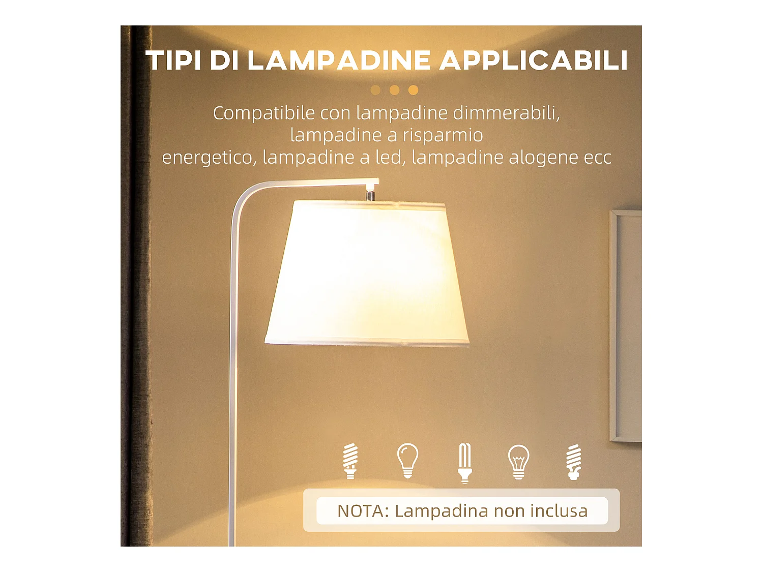Lampada da terra con tavolino a 2 livelli per soggiorno camera