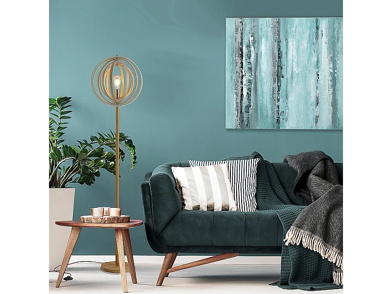 Lampada da terra con paralume regolabile per lampadine e27 in legno