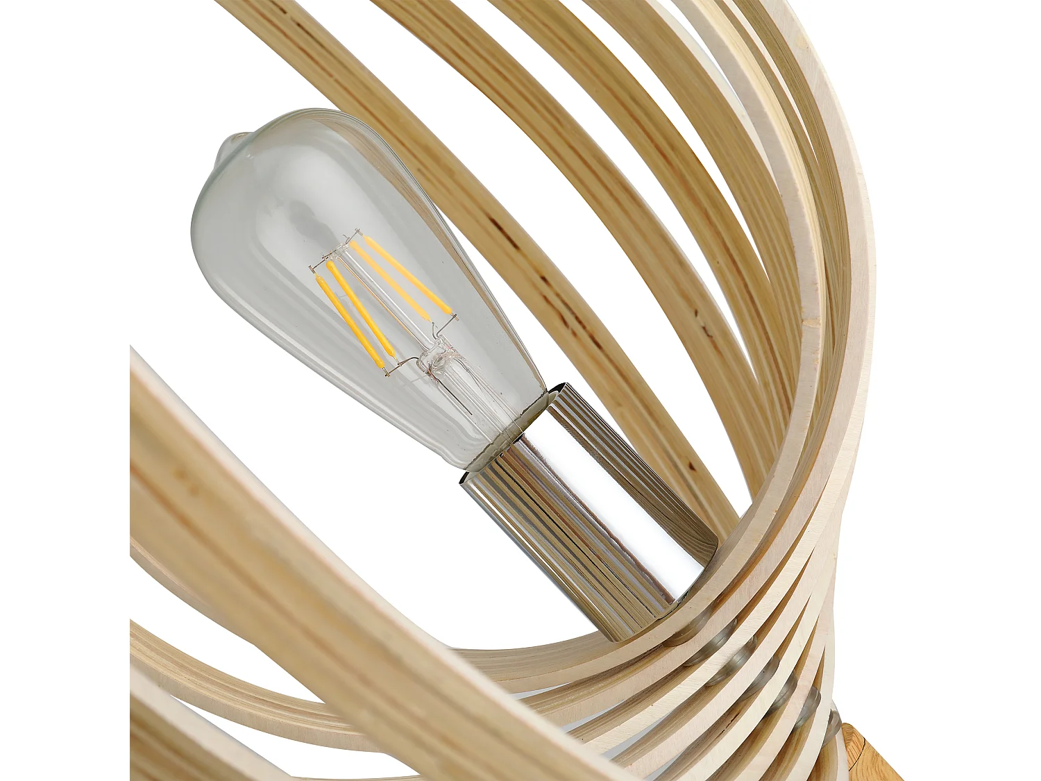 Lampada da terra con paralume regolabile per lampadine e27 in legno