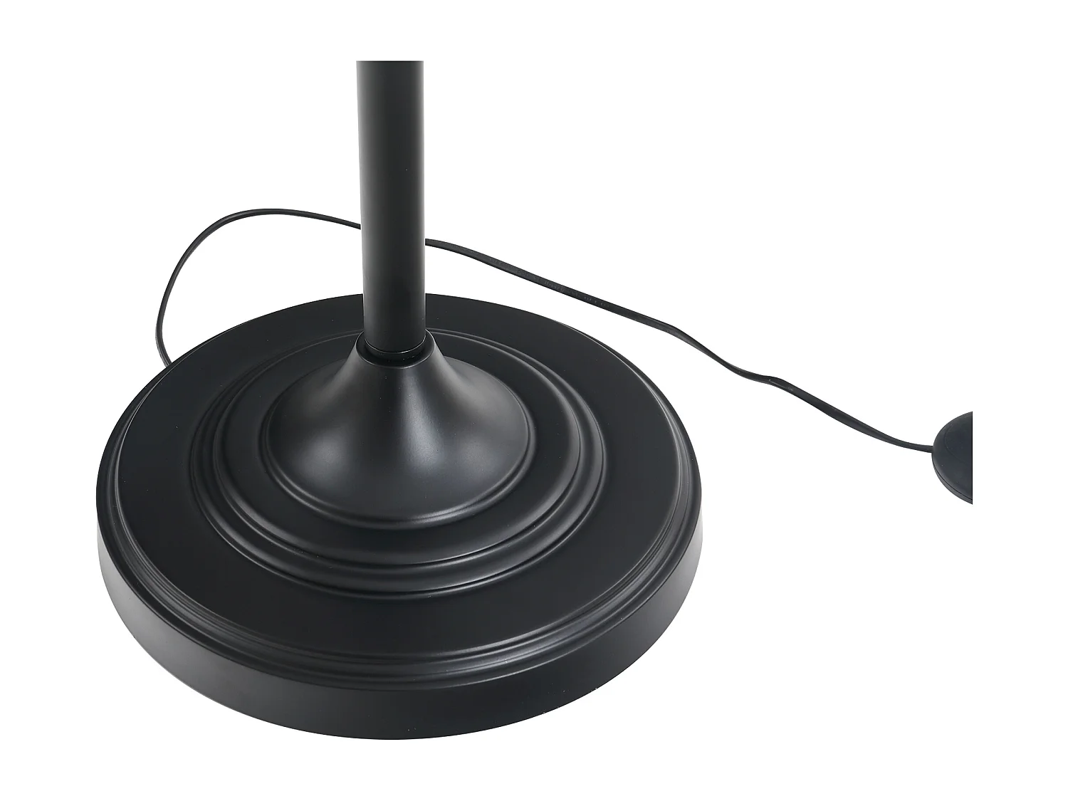 Lampada da terra e 2 lampade da tavolo in metallo nero e bianco