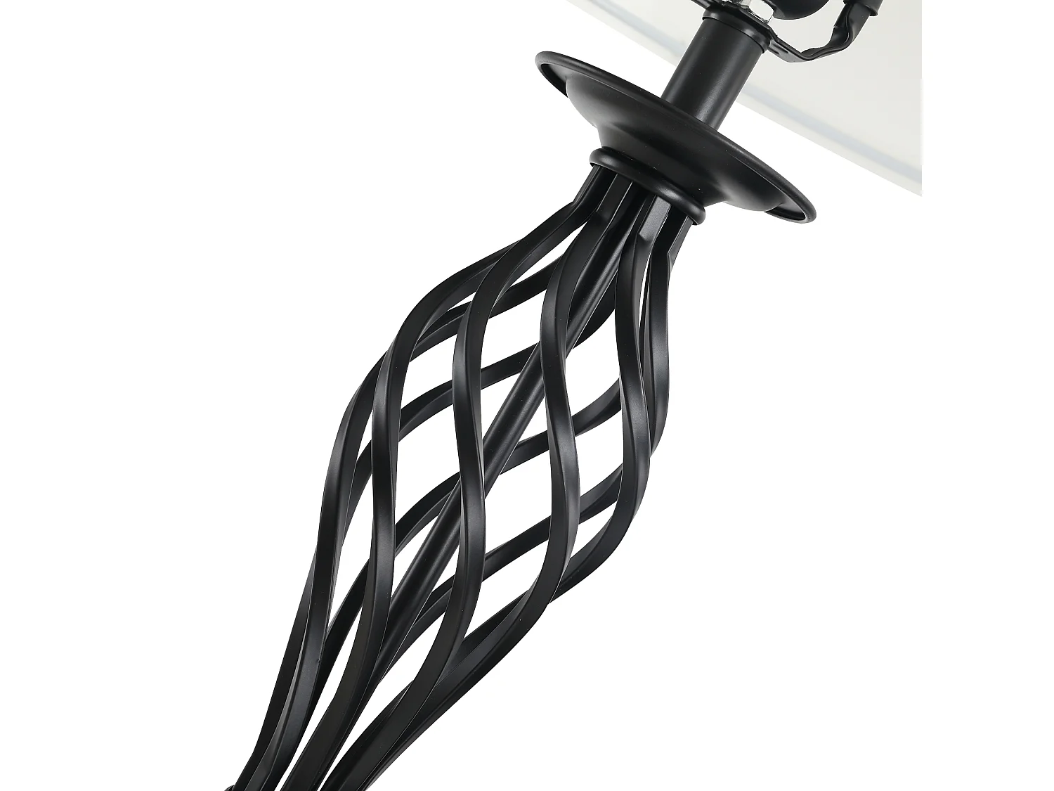 Lampada da terra e 2 lampade da tavolo in metallo nero e bianco