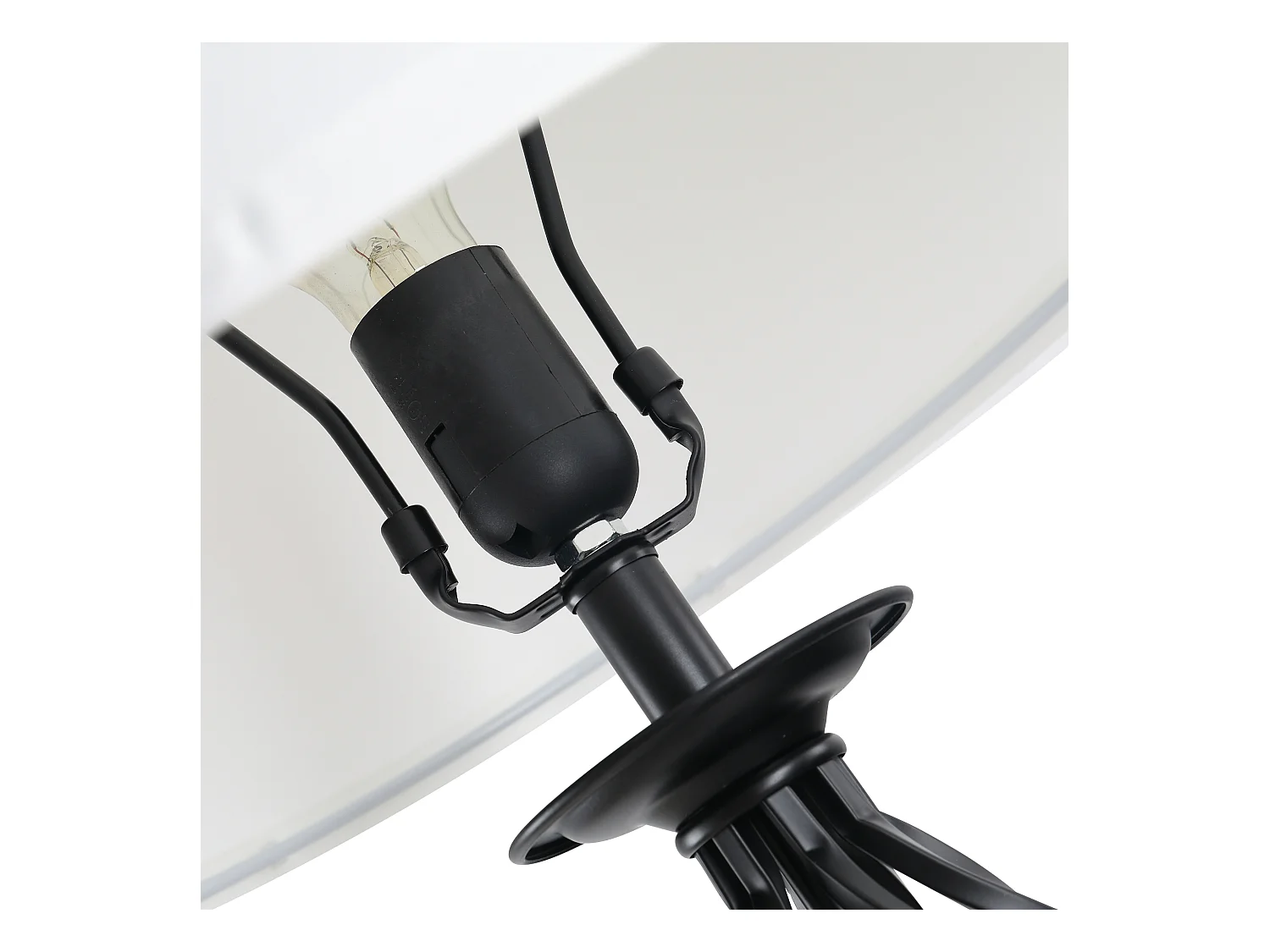 Lampada da terra e 2 lampade da tavolo in metallo nero e bianco