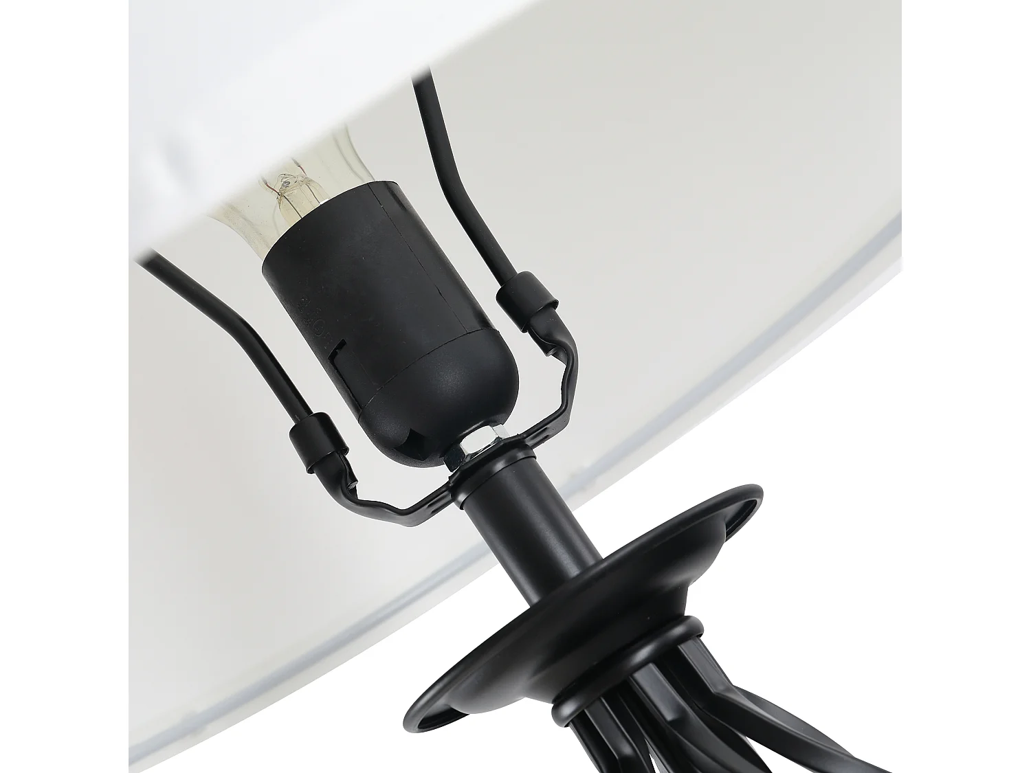 Lampada da terra e 2 lampade da tavolo in metallo nero e bianco