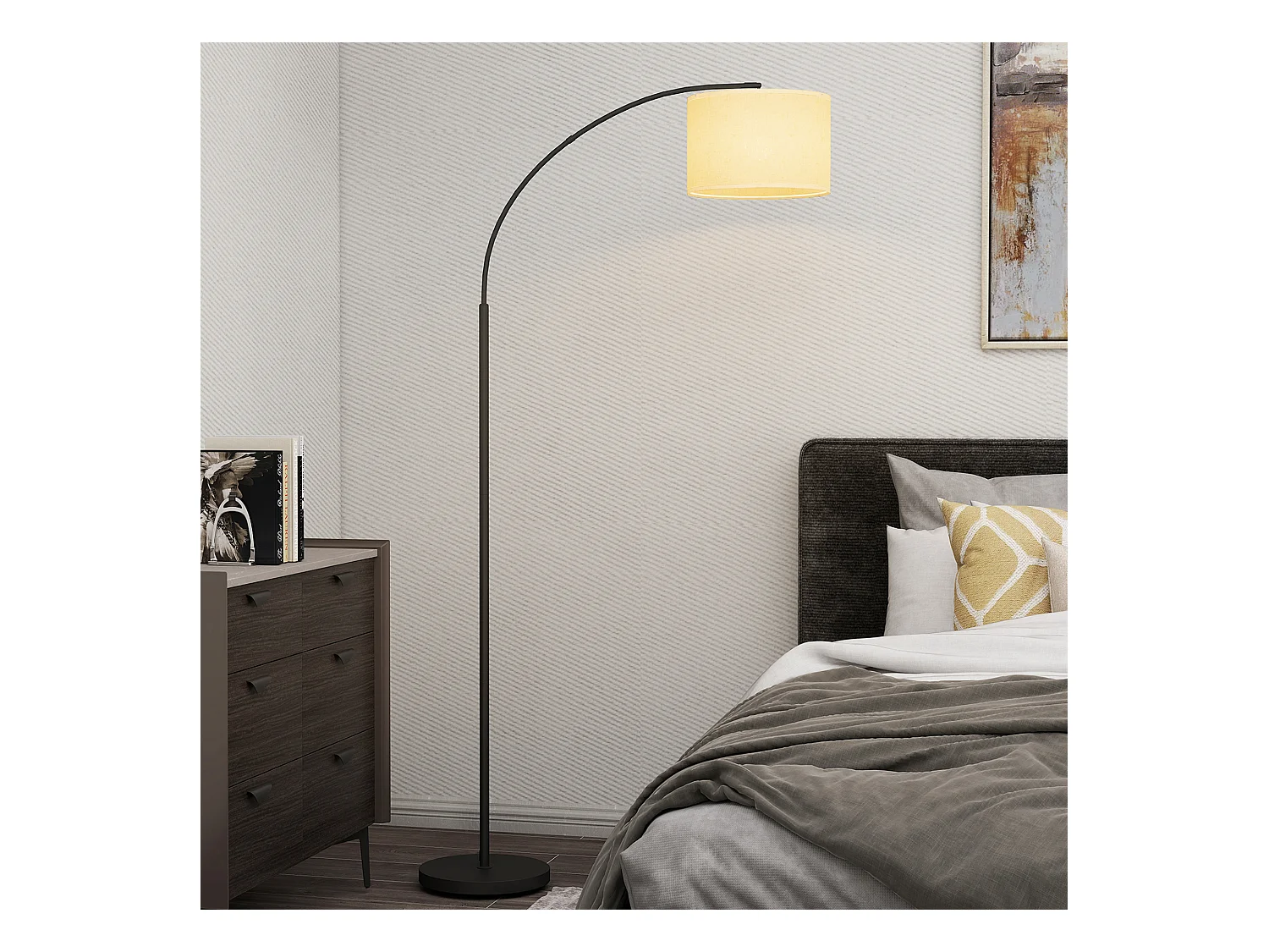 Lampada da terra led regolabile girevole con telecomando e timer nero