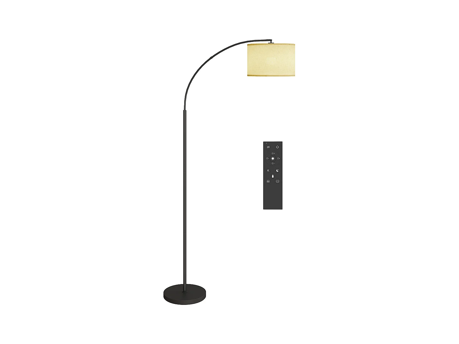 Lampada da terra led regolabile girevole con telecomando e timer nero