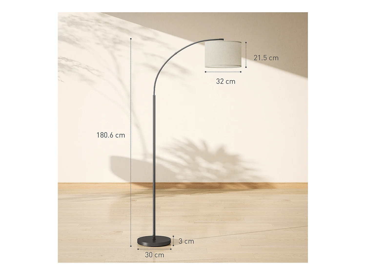 Lampada da terra led regolabile girevole con telecomando e timer nero