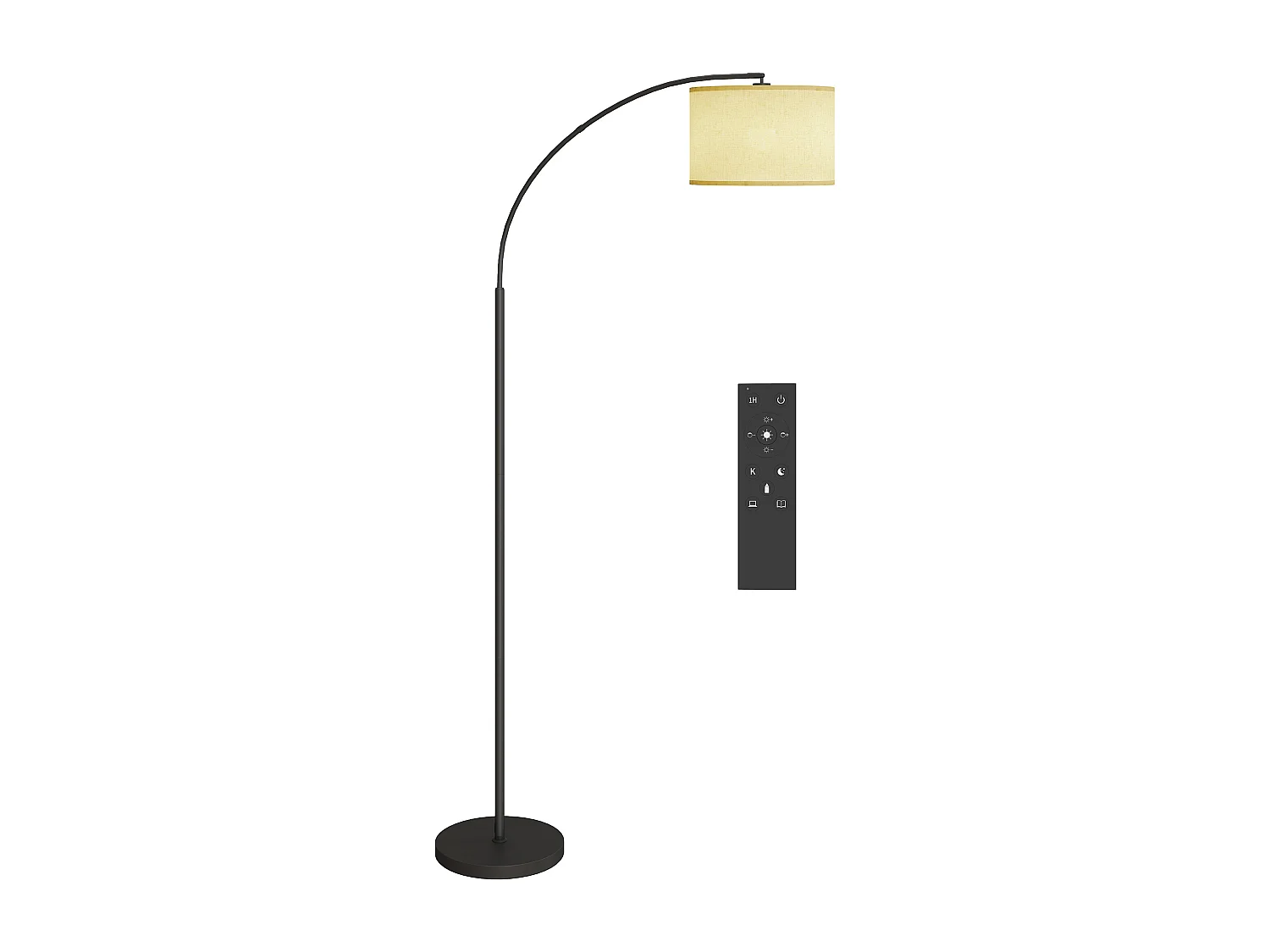 Lampada da terra led regolabile girevole con telecomando e timer nero