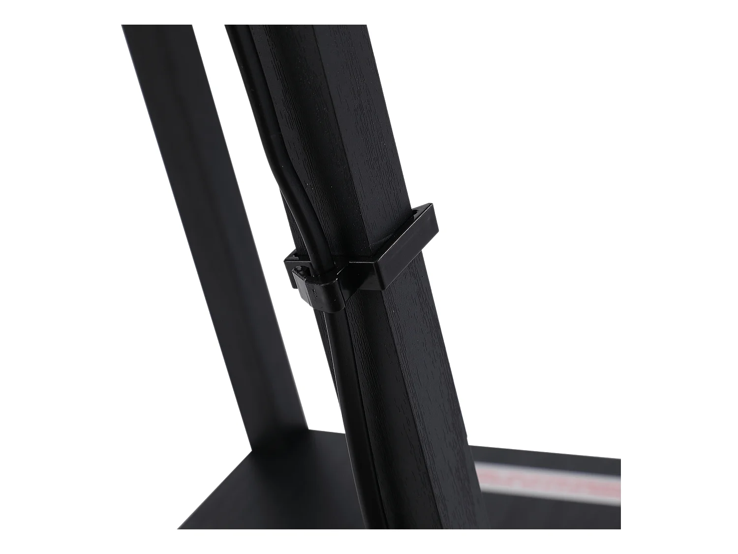 Lampada da terra con ripiani durevole in cotone e mdf nero e bianco