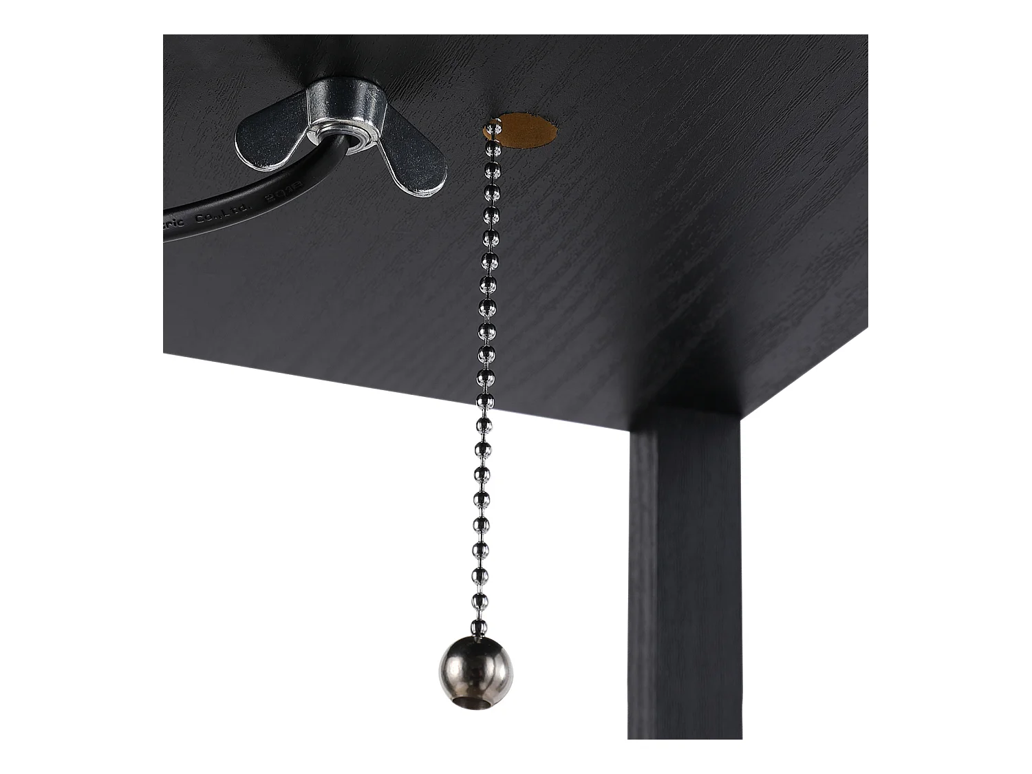 Lampada da terra con ripiani durevole in cotone e mdf nero e bianco