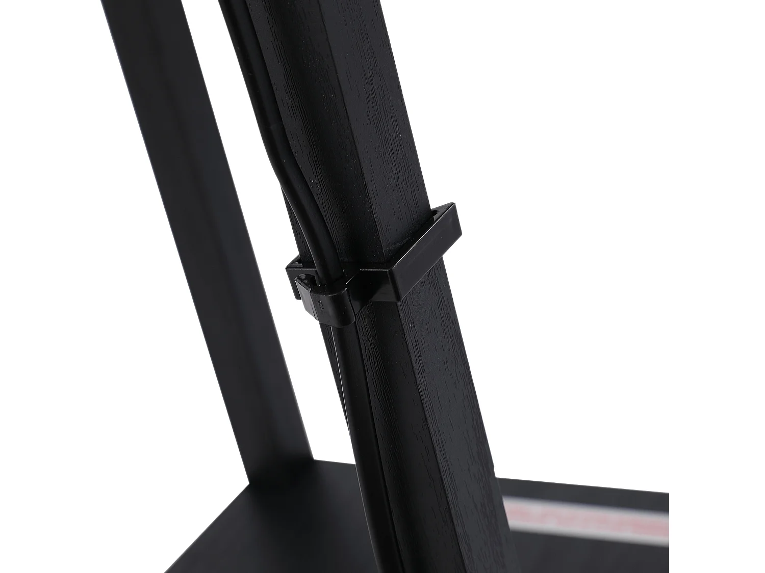 Lampada da terra con ripiani durevole in cotone e mdf nero e bianco