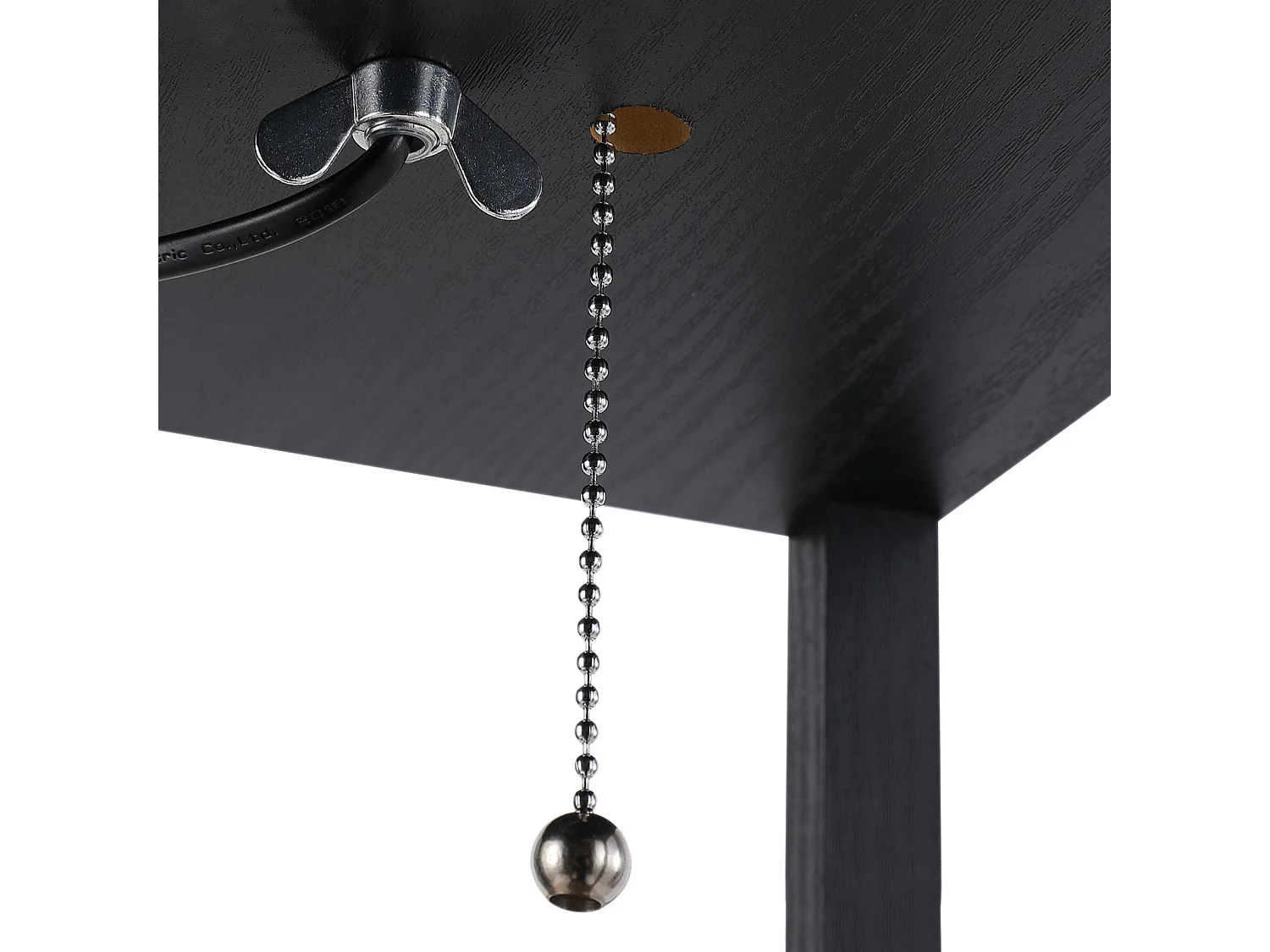 Lampada da terra con ripiani durevole in cotone e mdf nero e bianco