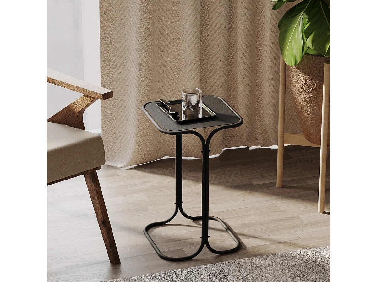 Bout de canapé avec plateau rectangle en Métal H52 cm - ELI