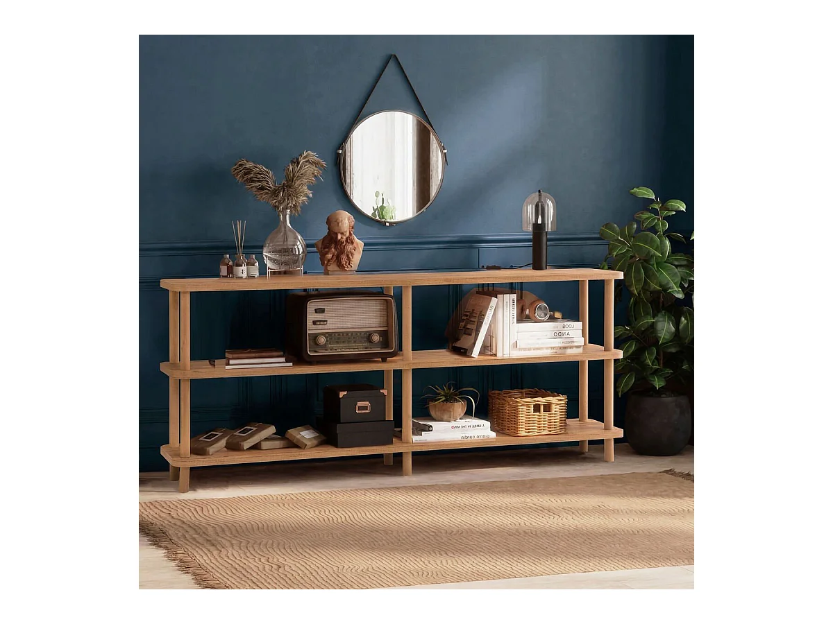 Regal mit 6 Böden in Atlantik-Kiefer-Dekor L180 cm - ZEN