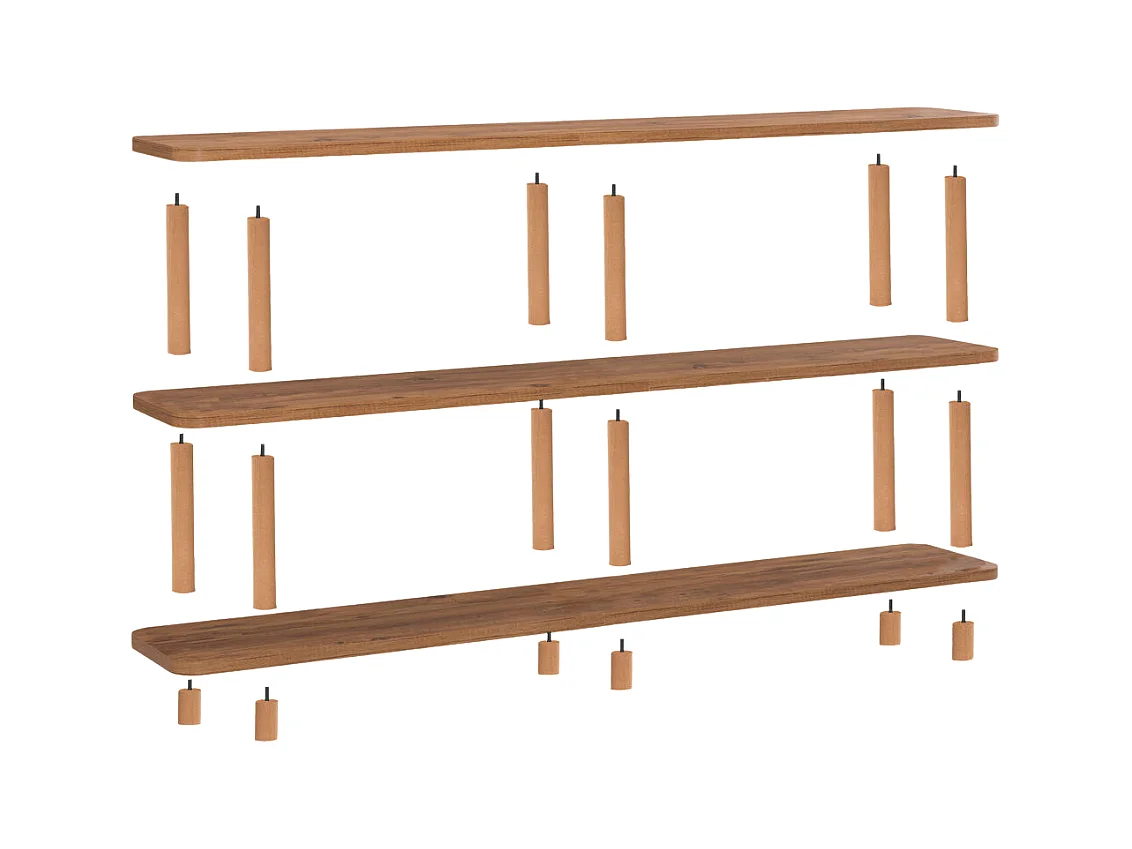 Etagère 6 tablettes décor pin atlantique L180 cm - ZEN