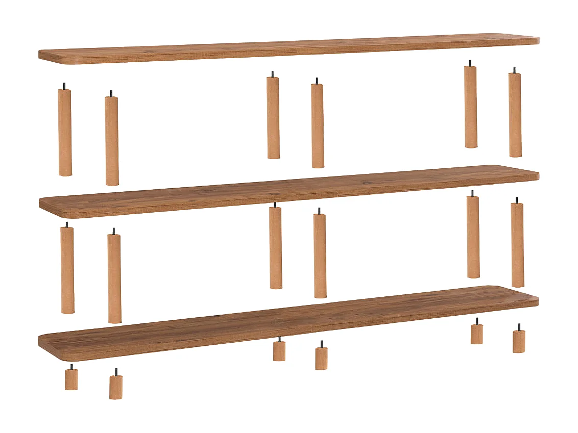 Etagère 6 tablettes décor pin atlantique L180 cm - ZEN