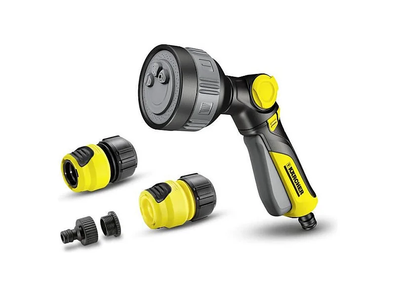 KARCHER Set pistolet darrosage et 2 raccords plastique - Multifonction - 4 formes de jets