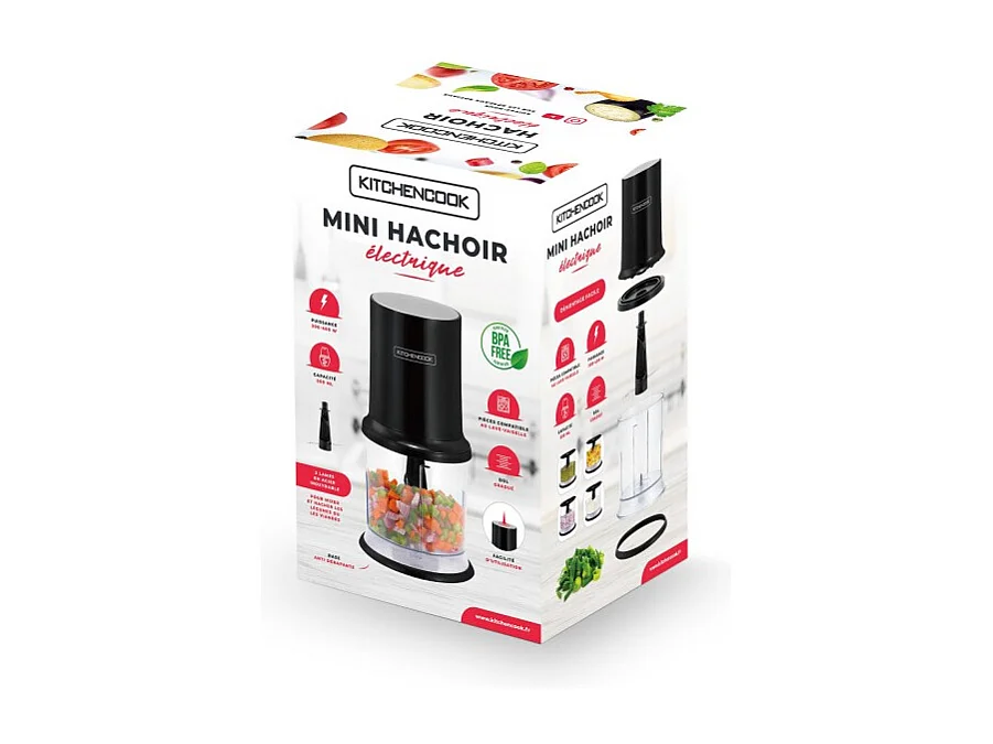 Mini Hachoir électrique Avec Lames En Acier Inoxydable Mixpod400 Black De Kitchencook