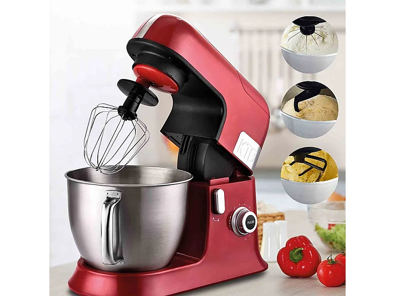 Kitchencook - Robot Pétrin 6,5l Avec Blender - 1300w - 10 Vitesses+pulse - Mouvement Planétaire - Bol En Acier - Kit Pâtisserie