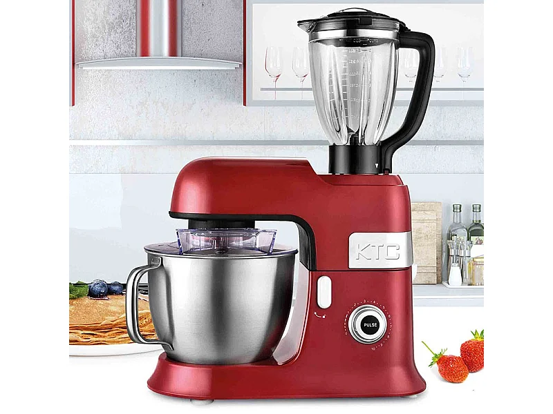 Kitchencook - Robot Pétrin 6,5l Avec Blender - 1300w - 10 Vitesses+pulse - Mouvement Planétaire - Bol En Acier - Kit Pâtisserie