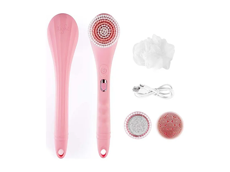 Brosse De Douche électrique Rose Sans Fil 4en1 Cleanbody Yoghi