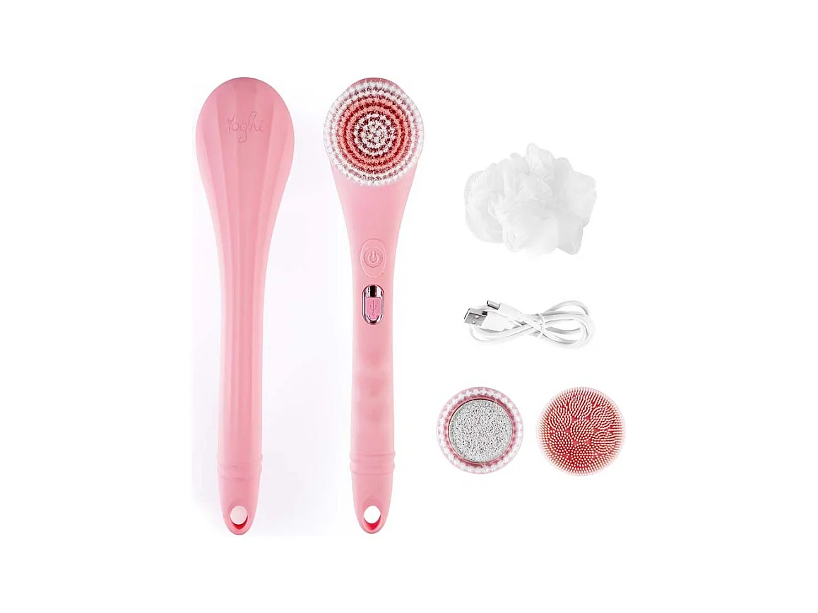 Brosse De Douche électrique Rose Sans Fil 4en1 Cleanbody Yoghi