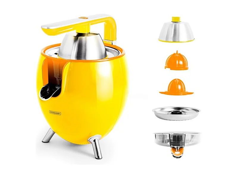 Kitchencook - Presse Agrume électrique  550ml - 2 Cônes De Pressages - Bras Articulé - Bec Verseur - Filtre Acier Inoxydable