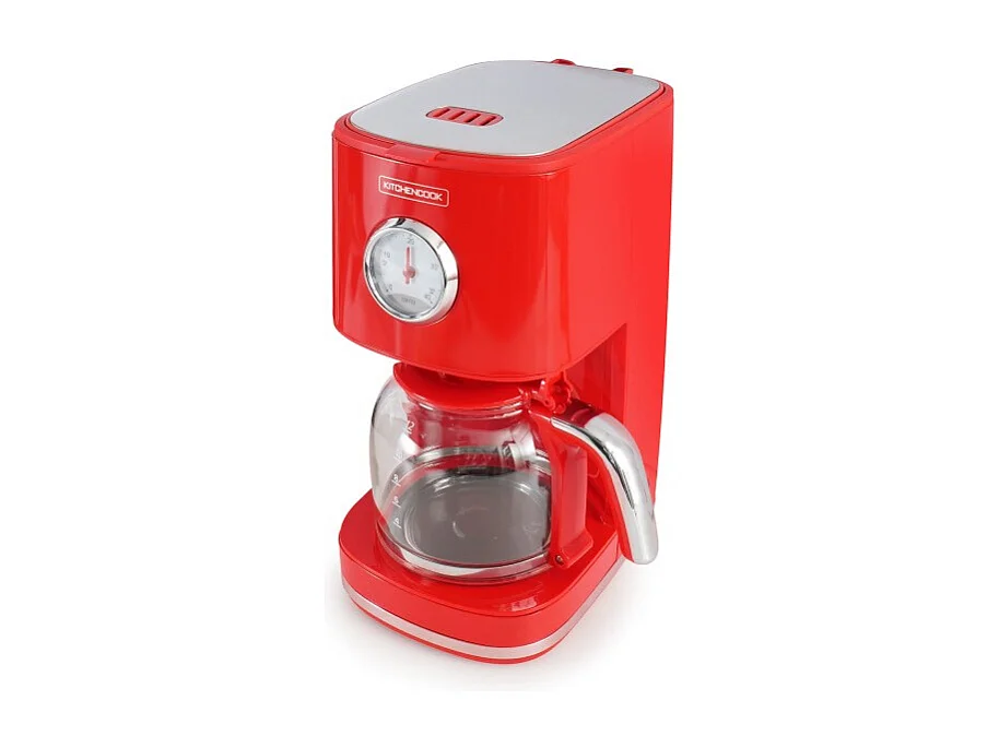 Kitchencook - Cafetière Filtre Rétro 1,5l - Filtre Réutilisable Nylon - Arrêt Automatique - Maintien Au Chaud