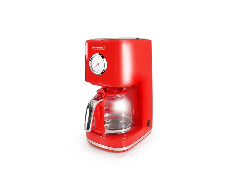 Kitchencook - Cafetière filtre rétro 1,5L - Filtre réutilisable nylon - Arrêt automatique - Maintien au chaud