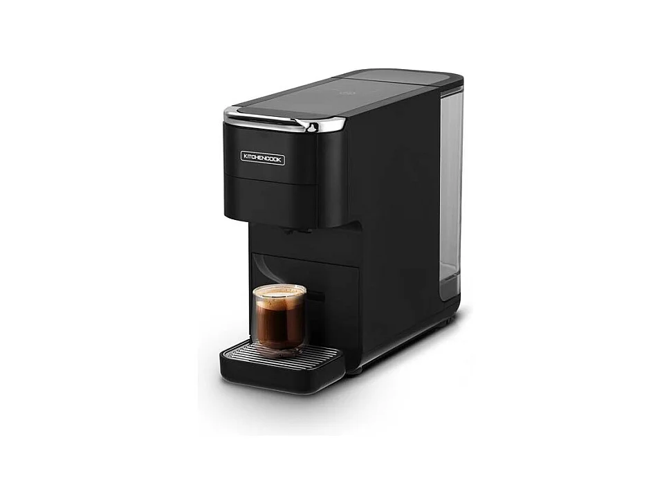 Kitchencook - Machine à Café - Multi Dosettes Et Moulu - 20 Bars - Préchauffage Rapide - Panneau Digital - Indication Led - Noir