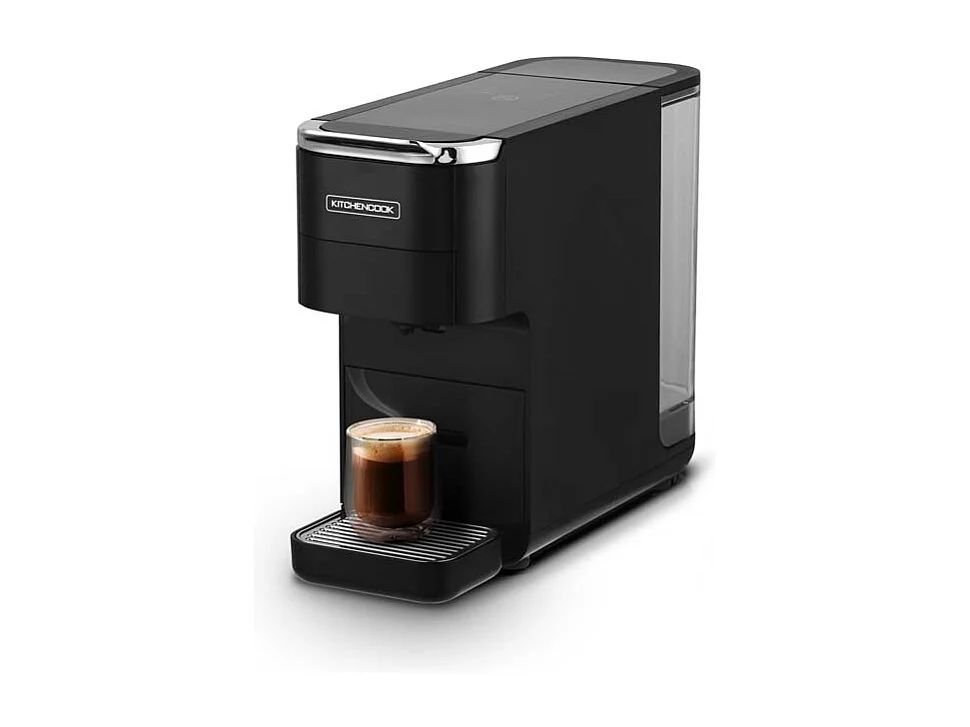 Kitchencook - Machine à Café - Multi Dosettes Et Moulu - 20 Bars - Préchauffage Rapide - Panneau Digital - Indication Led - Noir