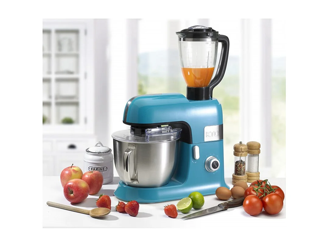 Kitchencook - Expert_xl_blue - Robot Pétrin 6,5l - 1300w - Blender Verre 1,5l