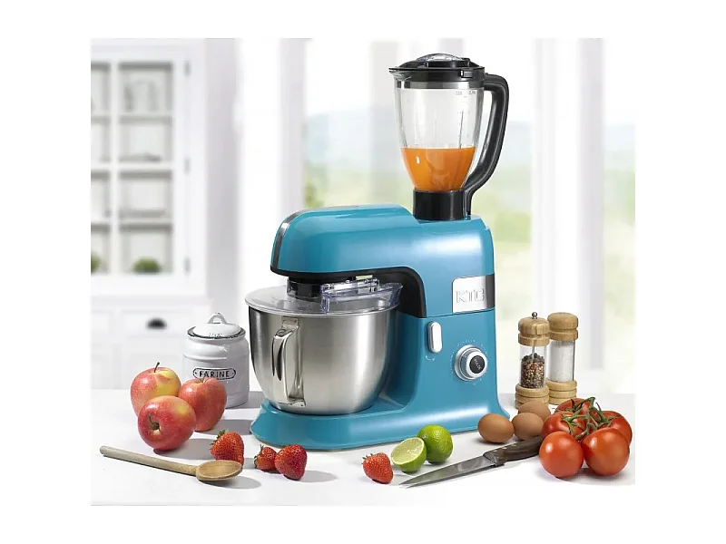Kitchencook - Robot Pâtissier Expert_xl_blue - 1300 W 6,5 L - Blender 1,5 L